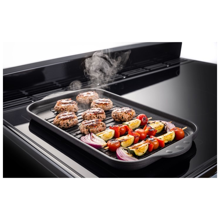 Rangemaster Classic Deluxe 110cm Induction Range Cooker - Stone Blue + Chrome - Image 2