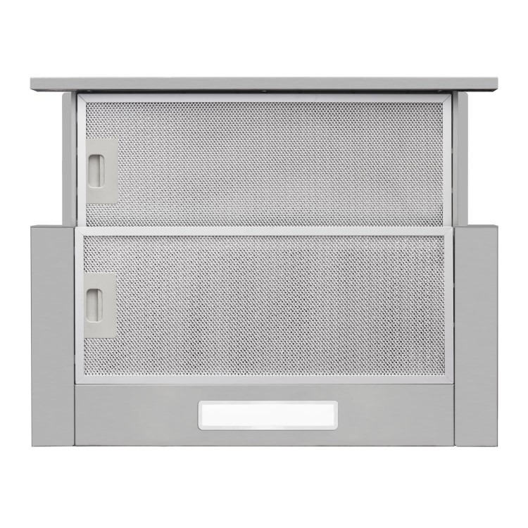 CDA 60cm Telescopic Canopy Cooker Hood - Silver - Image 2