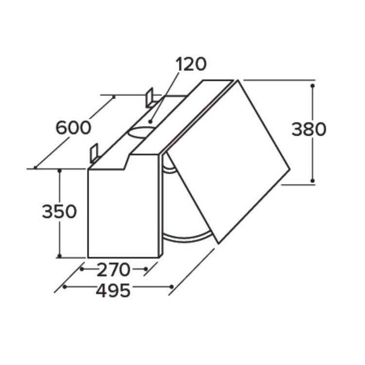 CDA 60cm Integrated Cooker Hood - Grey - Image 2