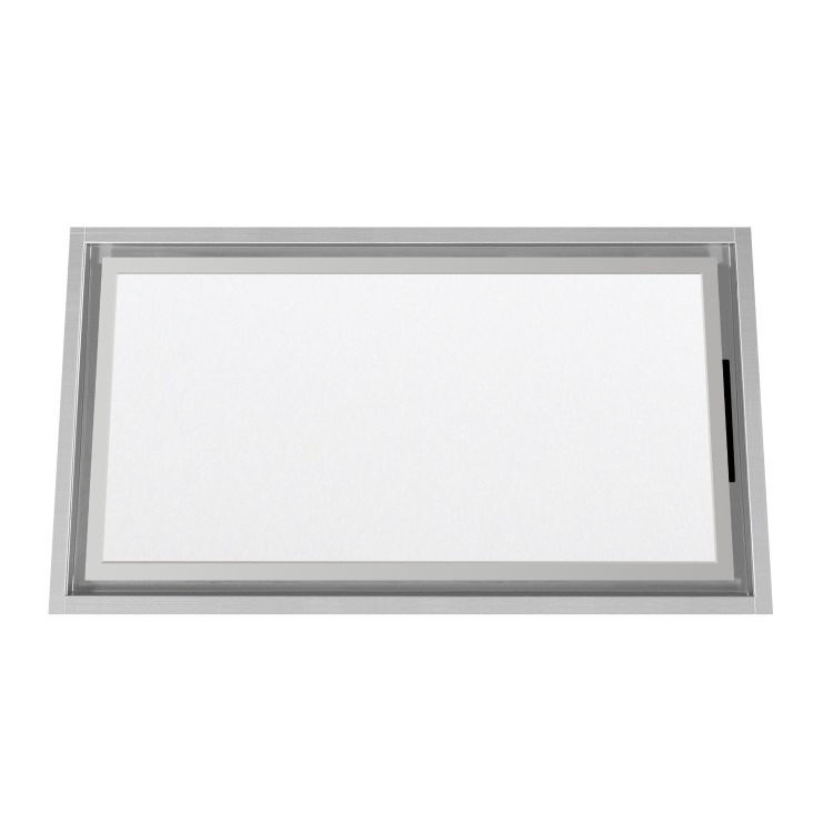 electriQ 90cm Ceiling Cooker Hood with LED Panel - White & Stainless Steel - Image 2
