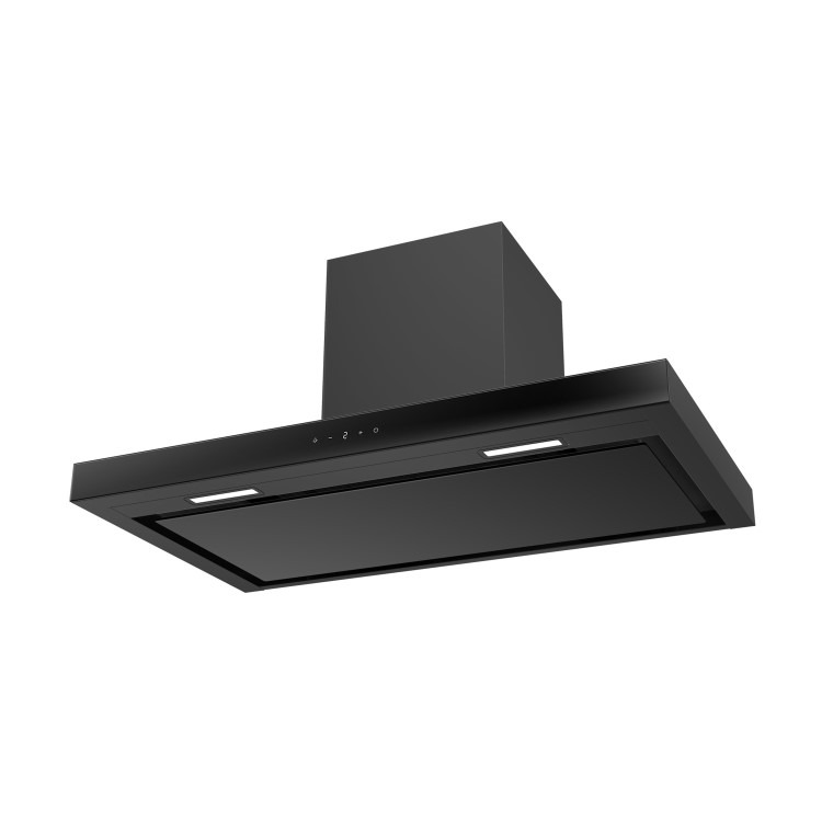 electriQ 90cm Slimline Cooker Hood with Touch Controls and High Extraction Rate - Black - Image 2
