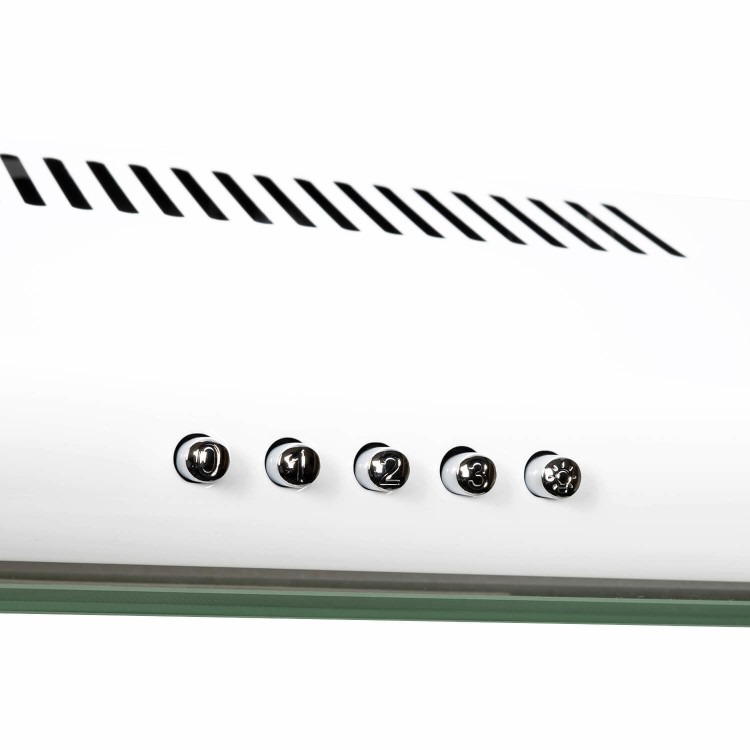 electriQ 60cm Top & Rear Venting Visor Cooker Hood - White - Image 3