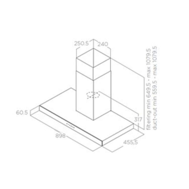 Elica 90cm Chimney Cooker Hood - Stainless Steel - Image 2