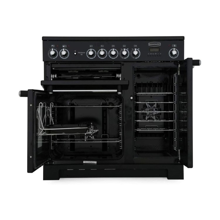 Rangemaster Kitchener 90cm Electric Range Cooker - Black - Image 2