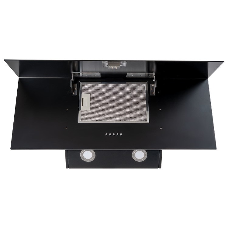 electriQ 90cm Angled Chimney Cooker Hood - Black - Image 2