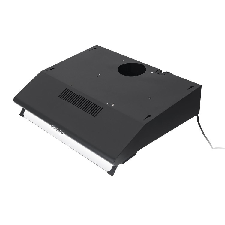 electriQ 60cm Top & Rear Venting Visor Cooker Hood - Black - Image 3