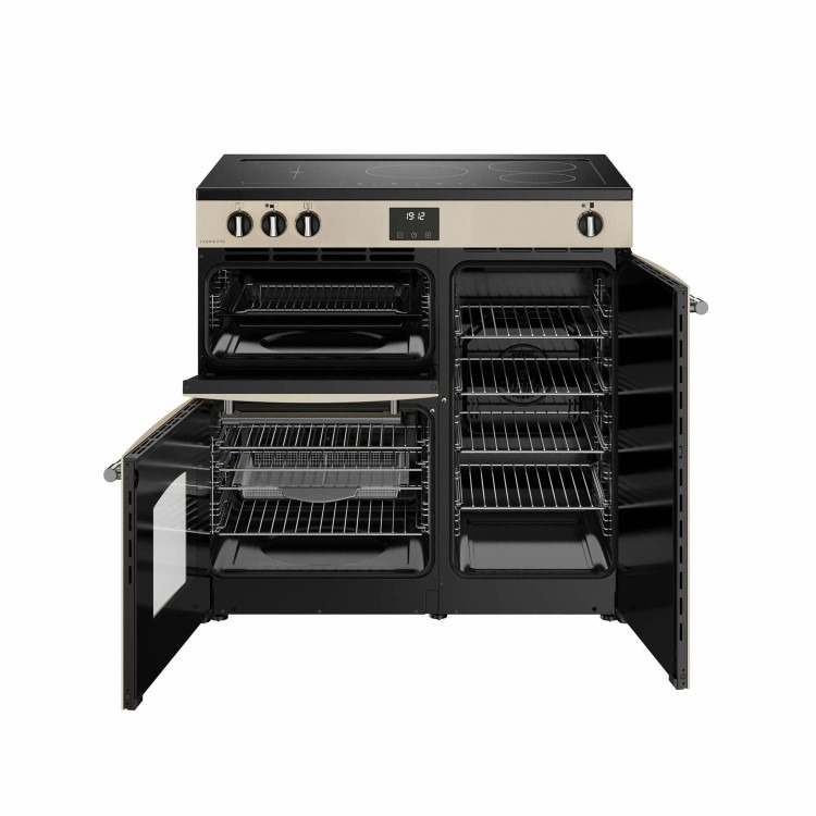 Refurbished Belling Farmhouse 90cm Electric Induction Touch Range Cooker - Cream - Image 4