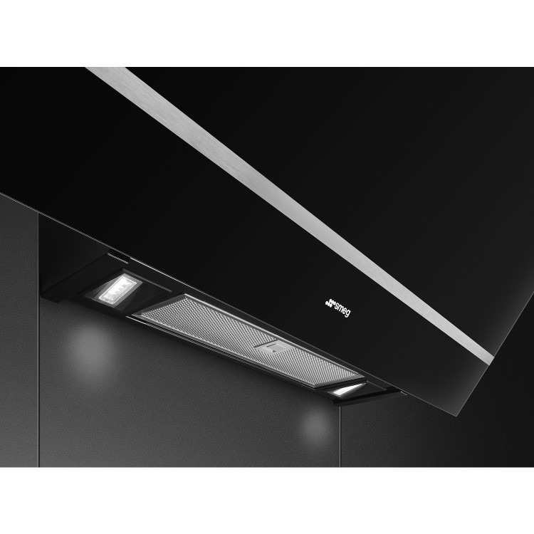 Smeg 80cm Angled Chimney Cooker Hood - Black - Image 3