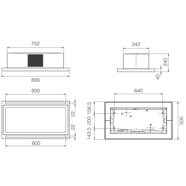 Elica Cloud 7 90cm Recirculating Ceiling Cooker Hood - Stainless Steel - Image 3
