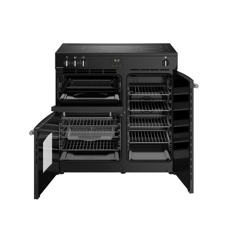 Belling Farmhouse 90cm Electric Induction Range Cooker - Black - Image 4