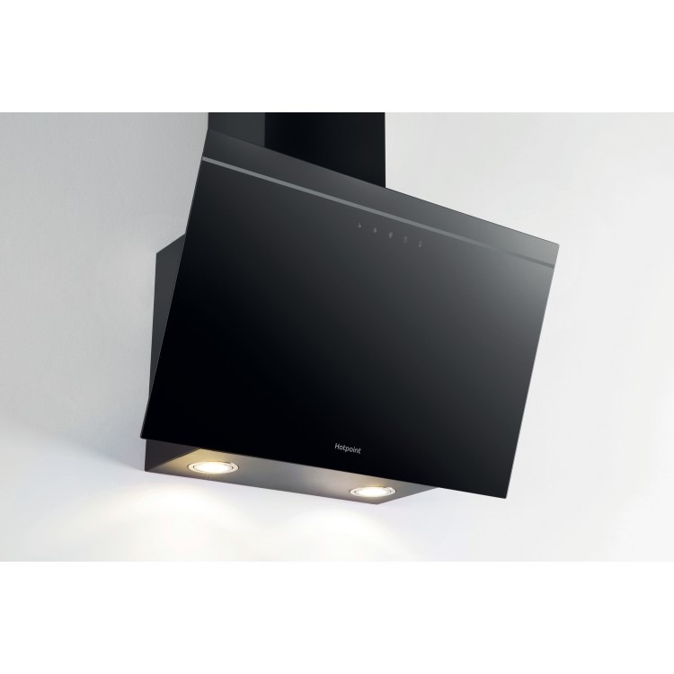 Hotpoint 60cm Angled Chimney Hood - Black - Image 3