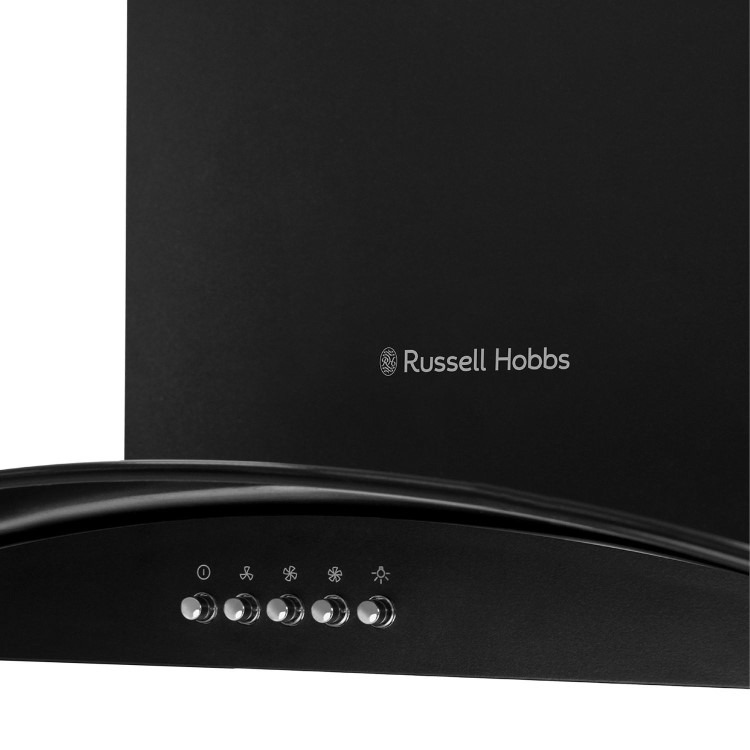 Russell Hobbs 90cm Curved Glass Chimney Cooker Hood - Black - Image 3