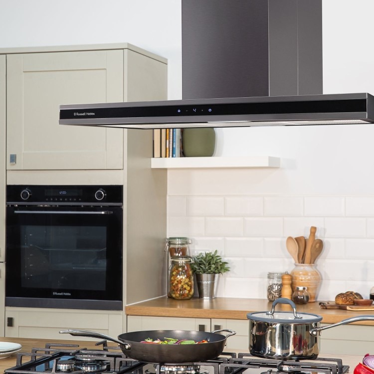 Russell Hobbs 90cm Midnight Island Cooker Hood - Dark Steel - Image 4