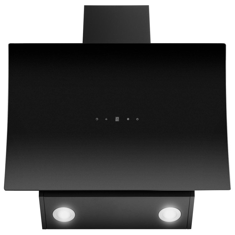 electriQ 60cm Curved Angled Hood with Touch Control - Black - Image 2