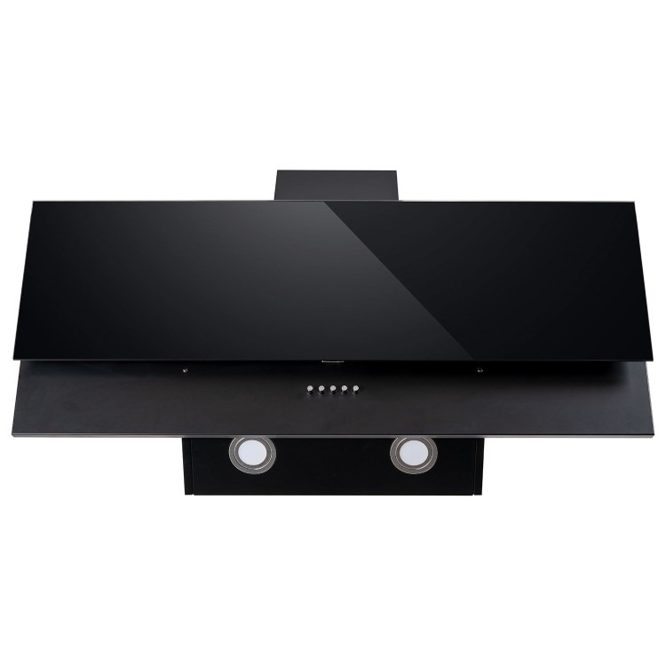 electriQ 90cm Angled Chimney Cooker Hood - Black - Image 3
