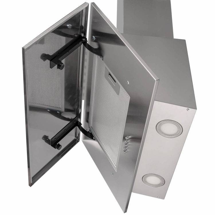 electriQ 60cm Angled Chimney Cooker Hood - Stainless Steel - Image 5