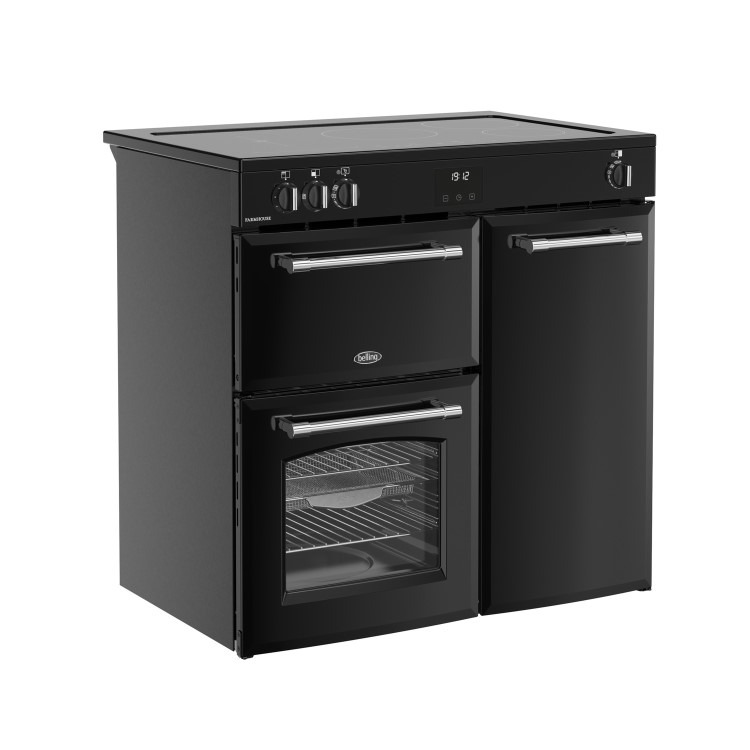 Belling Farmhouse 90cm Electric Induction Range Cooker - Black - Image 5