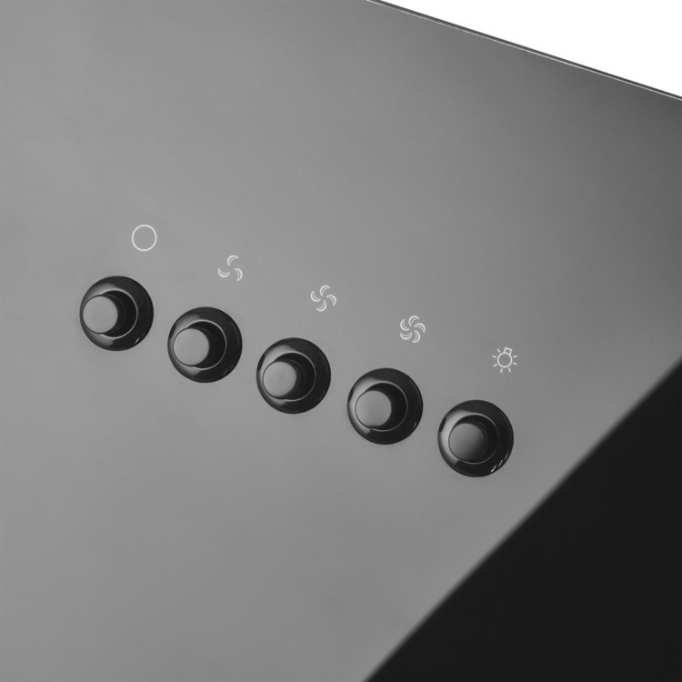 CDA 60cm Angled Chimney Cooker Hood - Black - Image 4