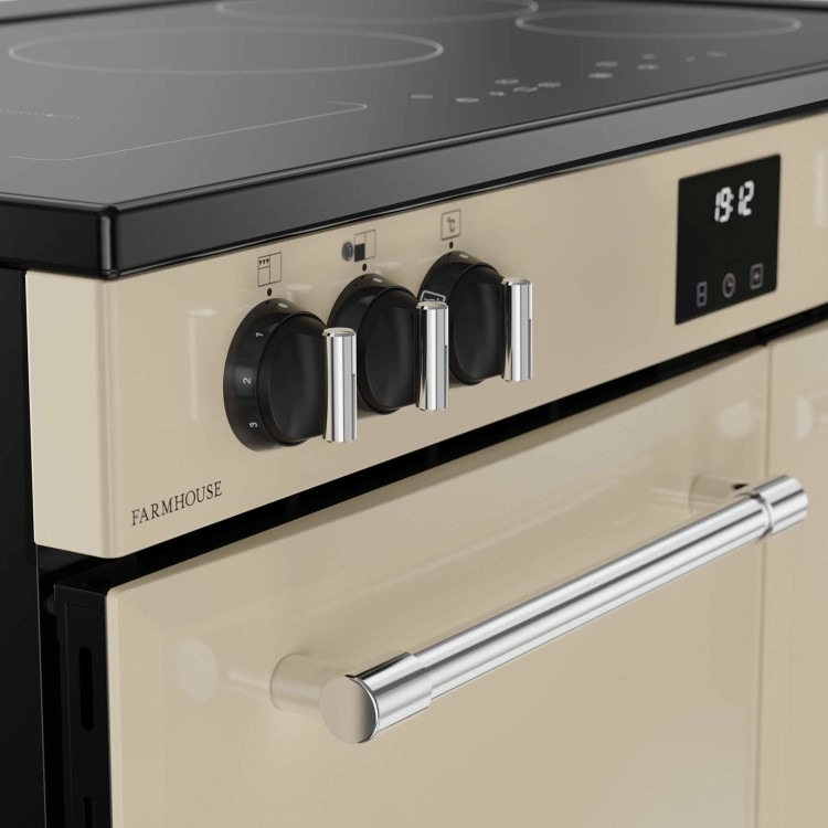 Refurbished Belling Farmhouse 90cm Electric Induction Touch Range Cooker - Cream - Image 7