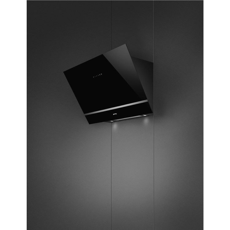 Smeg 80cm Angled Chimney Cooker Hood - Black - Image 5