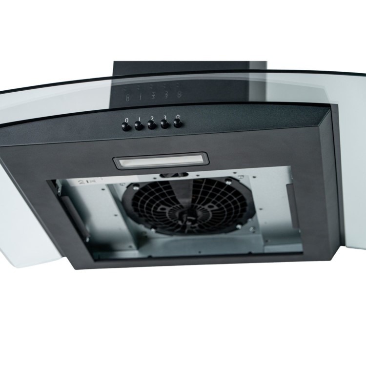 CDA 60cm Curved Glass Chimney Cooker Hood - Black - Image 5