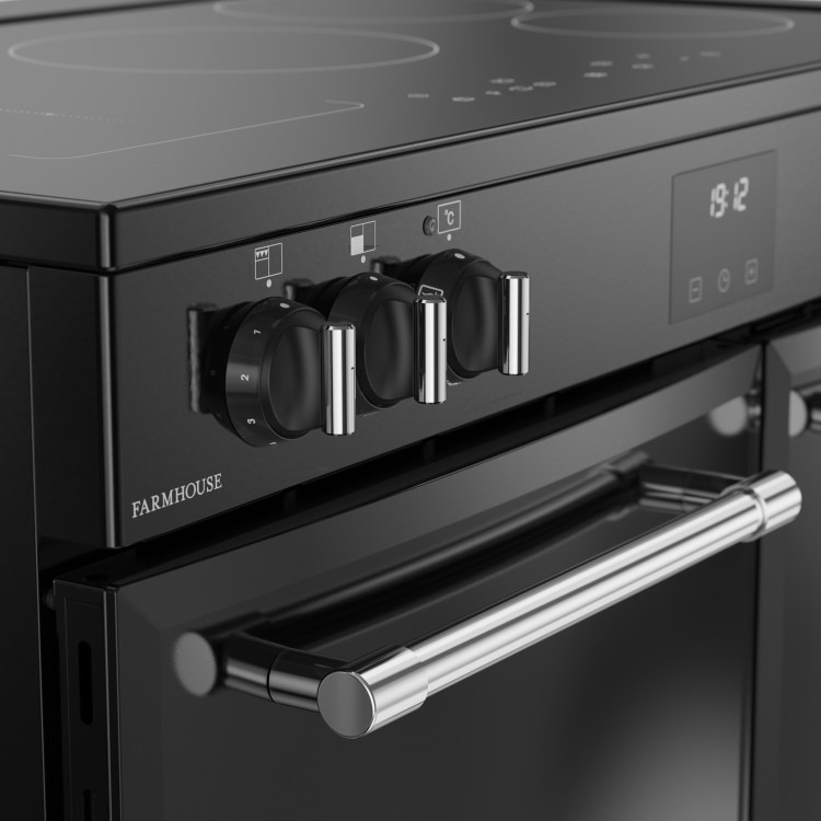 Belling Farmhouse 90cm Electric Induction Range Cooker - Black - Image 7