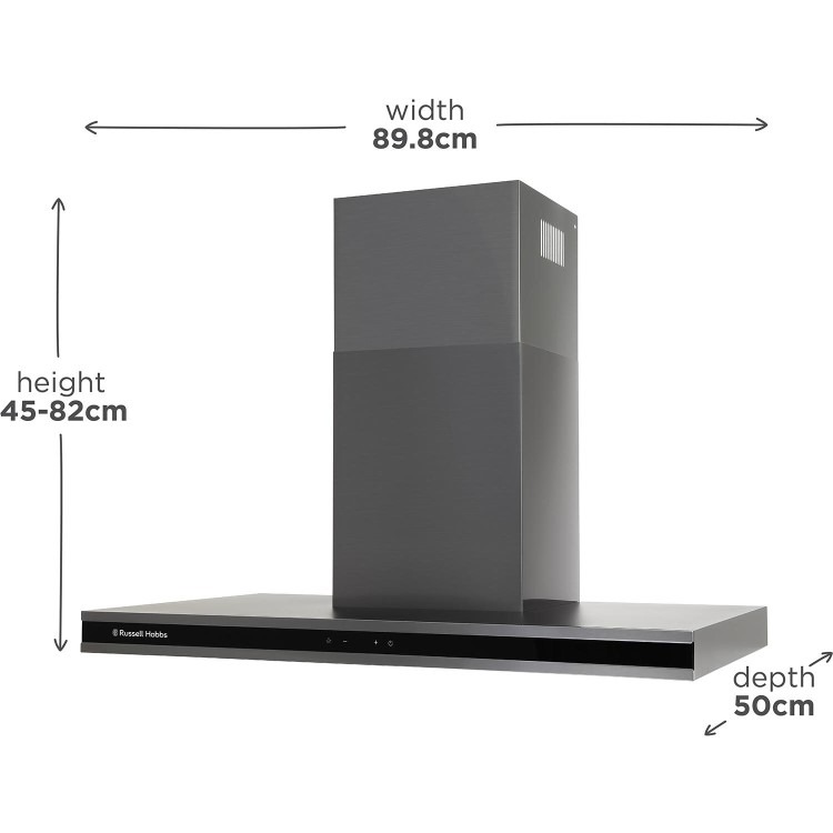 Russell Hobbs 90cm Flat Cooker Hood - Dark Steel - Image 6