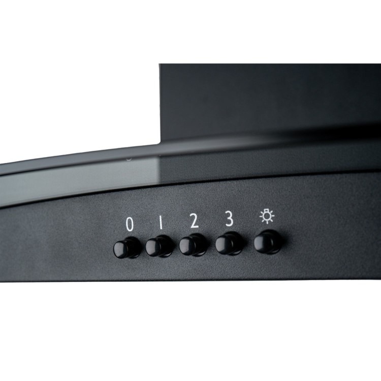 CDA 60cm Curved Glass Chimney Cooker Hood - Black - Image 6