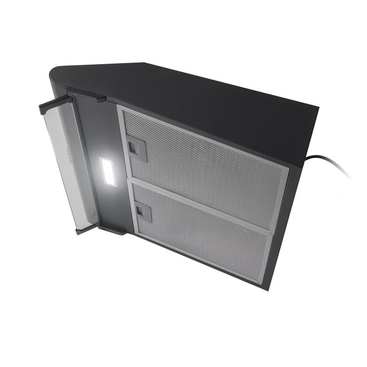 electriQ 60cm Top & Rear Venting Visor Cooker Hood - Black - Image 7