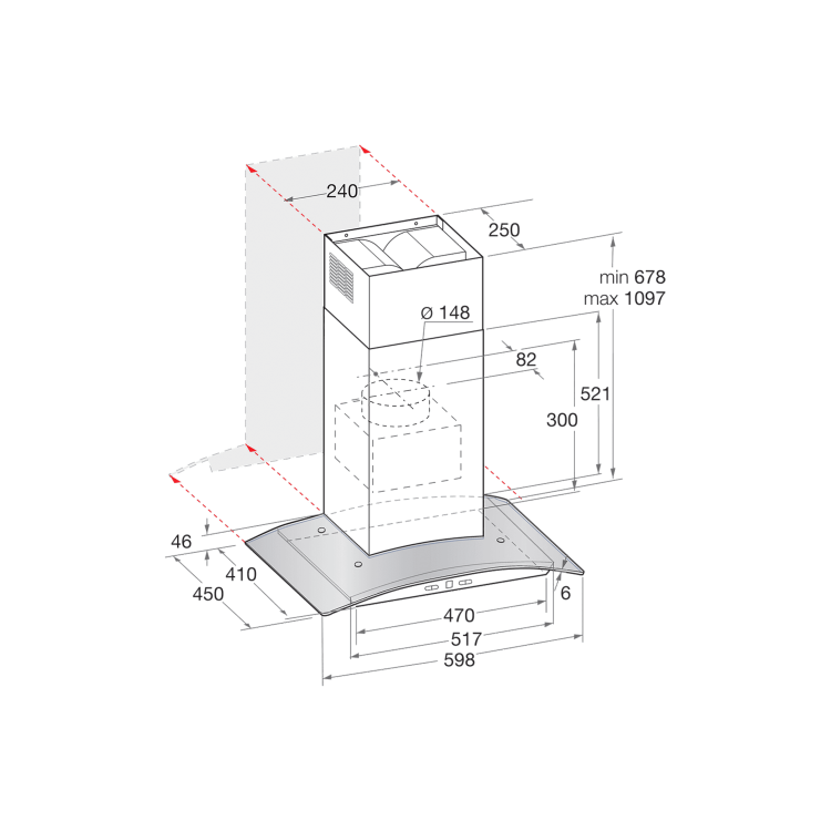 Hotpoint 60cm Curved Glass Cooker Hood - Stainless Steel - Image 7