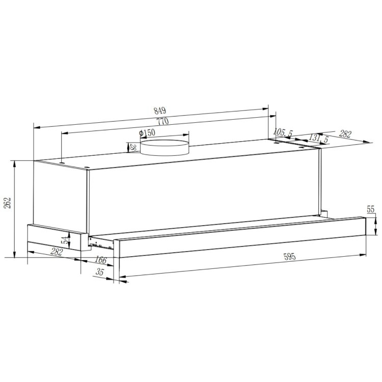 electriQ 90cm Telescopic Canopy Cooker Hood – Stainless Steel - Image 8