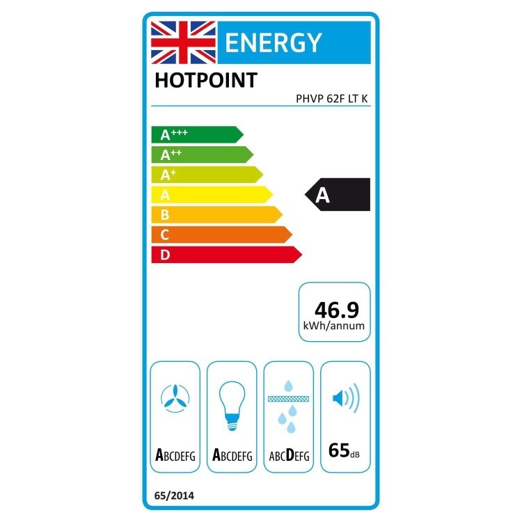 Hotpoint 60cm Angled Chimney Hood - Black - Image 7